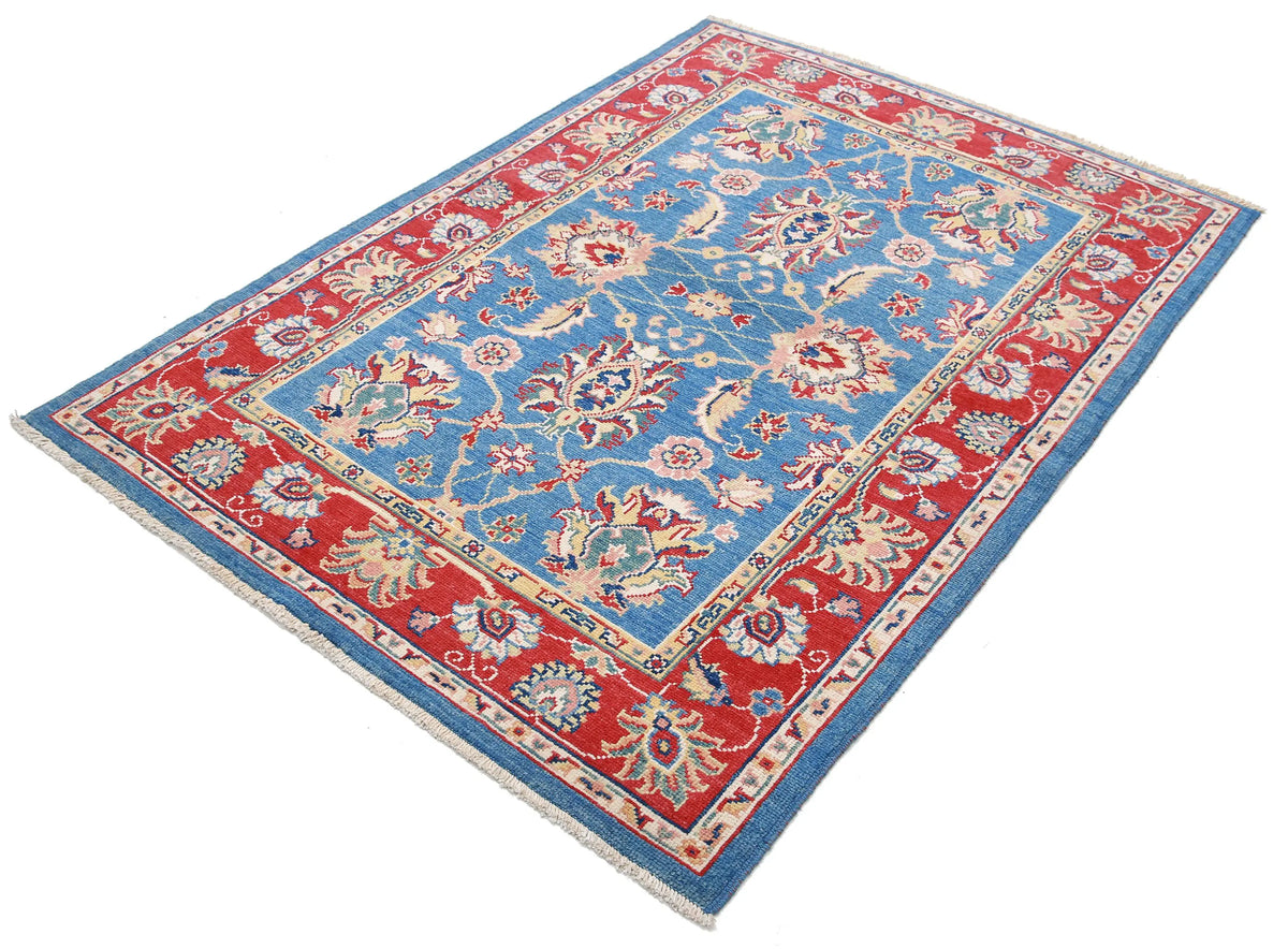 Hand Knotted Ziegler Farhan Gul Wool Rug - 4'2'' x 5'10''