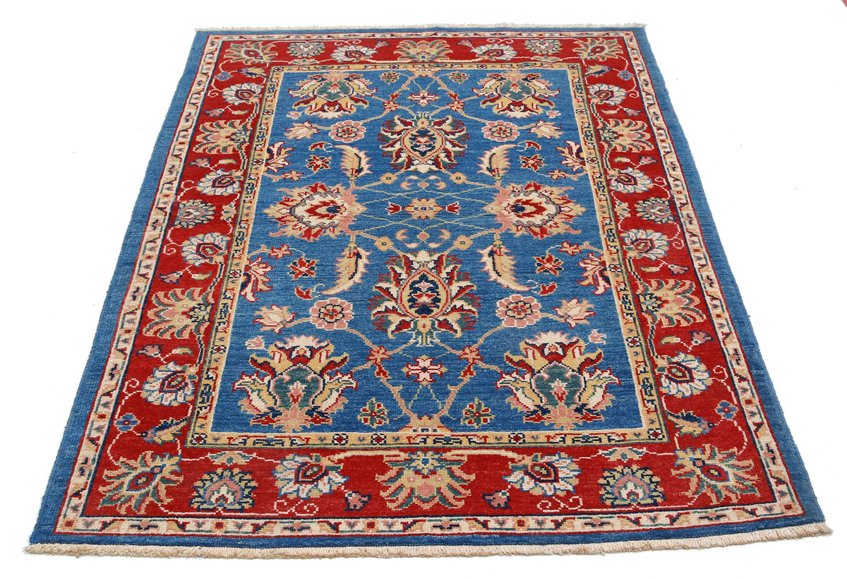 Hand Knotted Ziegler Farhan Gul Wool Rug - 4'2'' x 5'10''