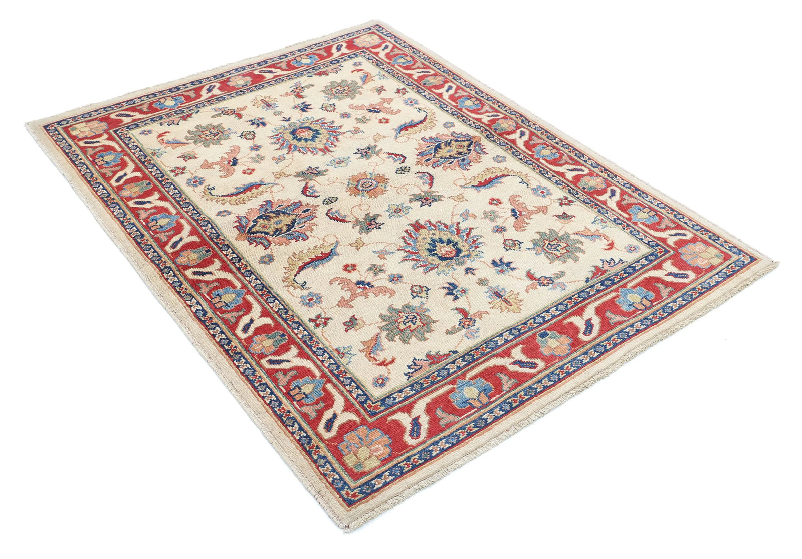 Tapis en laine Ziegler Farhan Gul noué à la main - 4'2'' x 5'6''