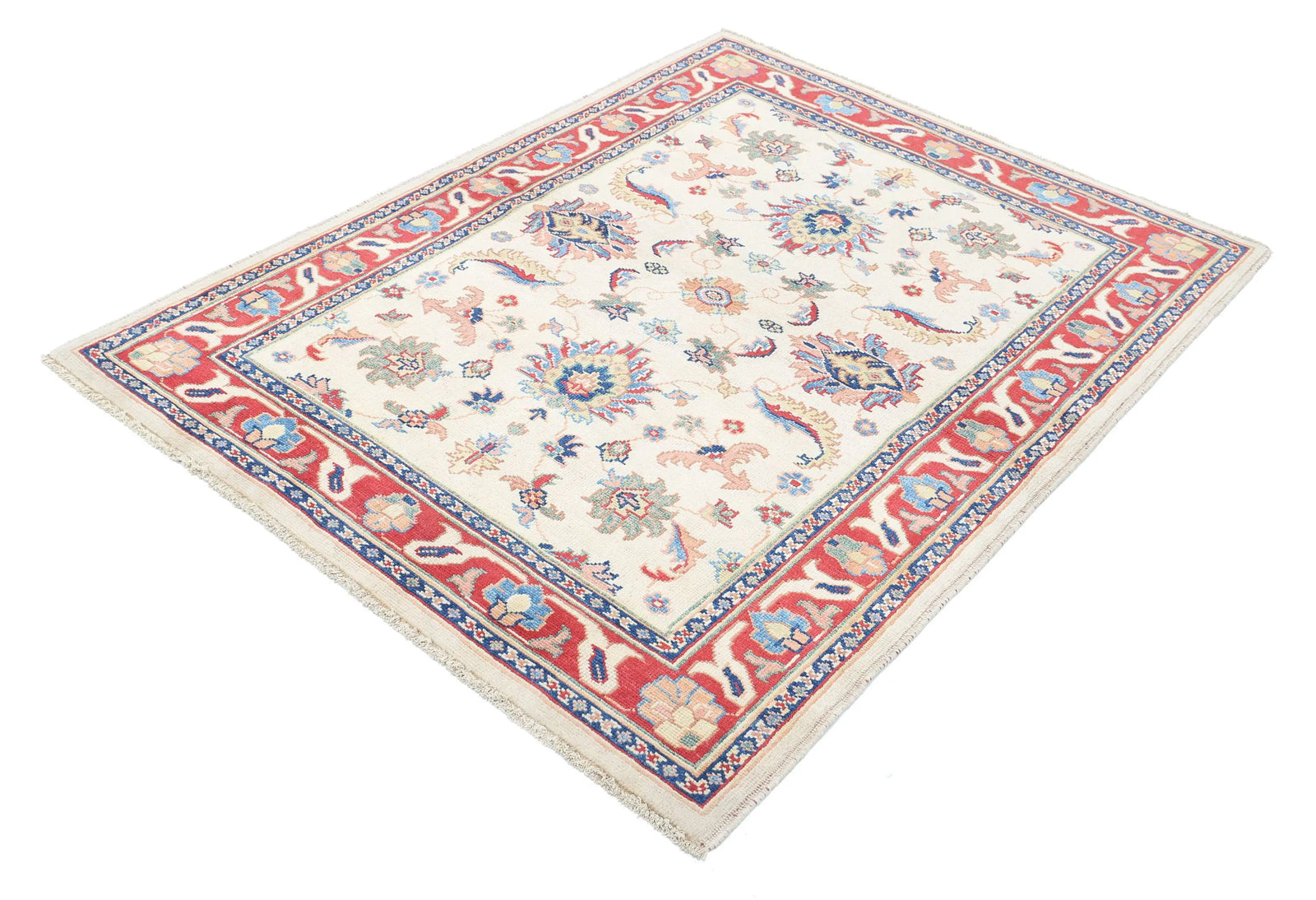 Hand Knotted Ziegler Farhan Gul Wool Rug - 4'2'' x 5'6''
