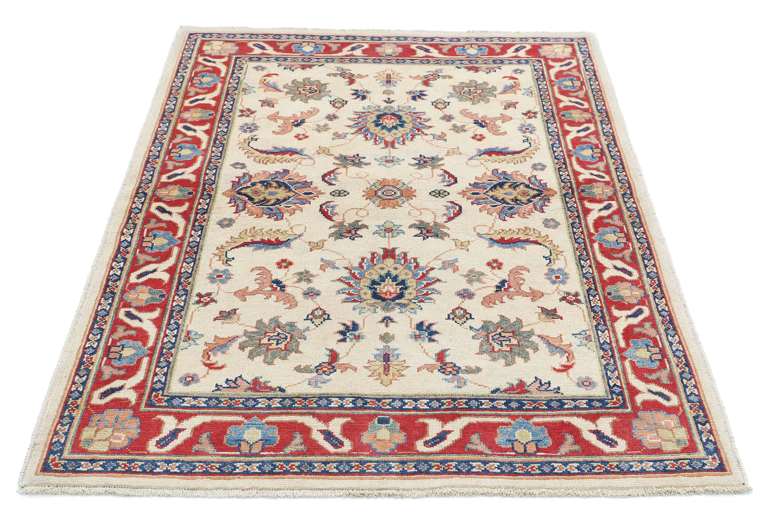 Tapis en laine Ziegler Farhan Gul noué à la main - 4'2'' x 5'6''