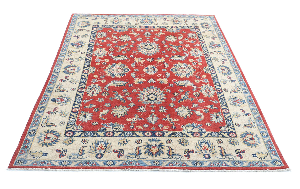 Hand Knotted Ziegler Farhan Gul Wool Rug - 4'8'' x 6'10''