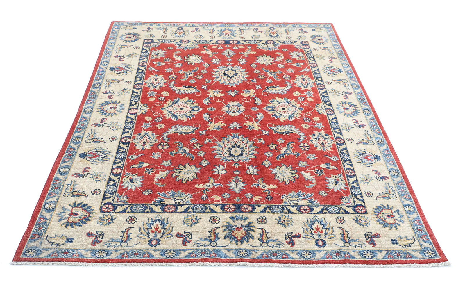 Hand Knotted Ziegler Farhan Gul Wool Rug - 4'8'' x 6'10''