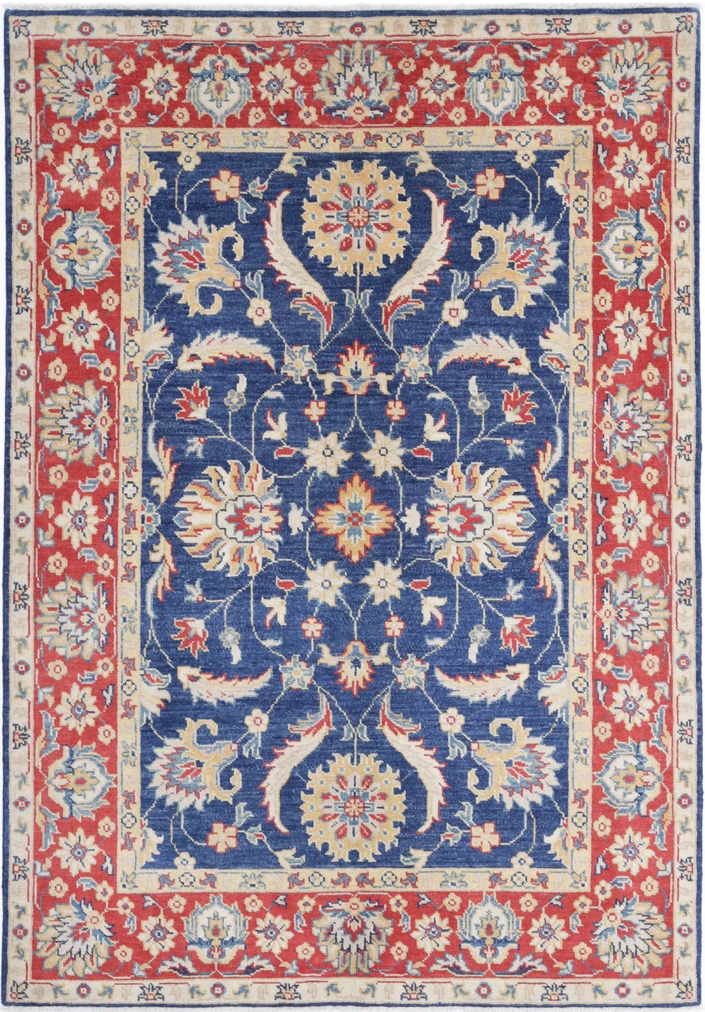 Hand Knotted Ziegler Farhan Gul Wool Rug - 4'8'' x 6'9''