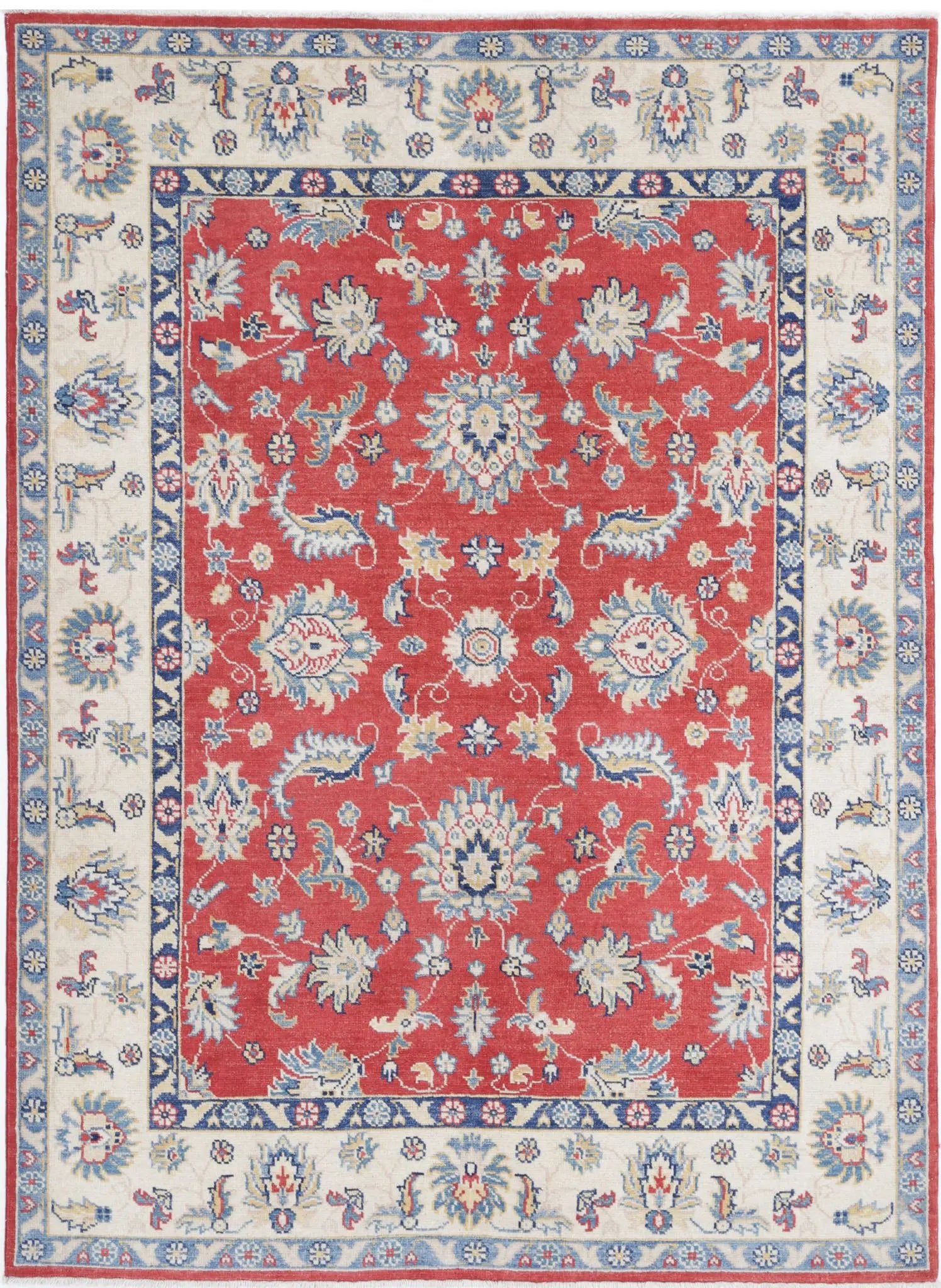 Hand Knotted Ziegler Farhan Gul Wool Rug - 4'9'' x 6'8''