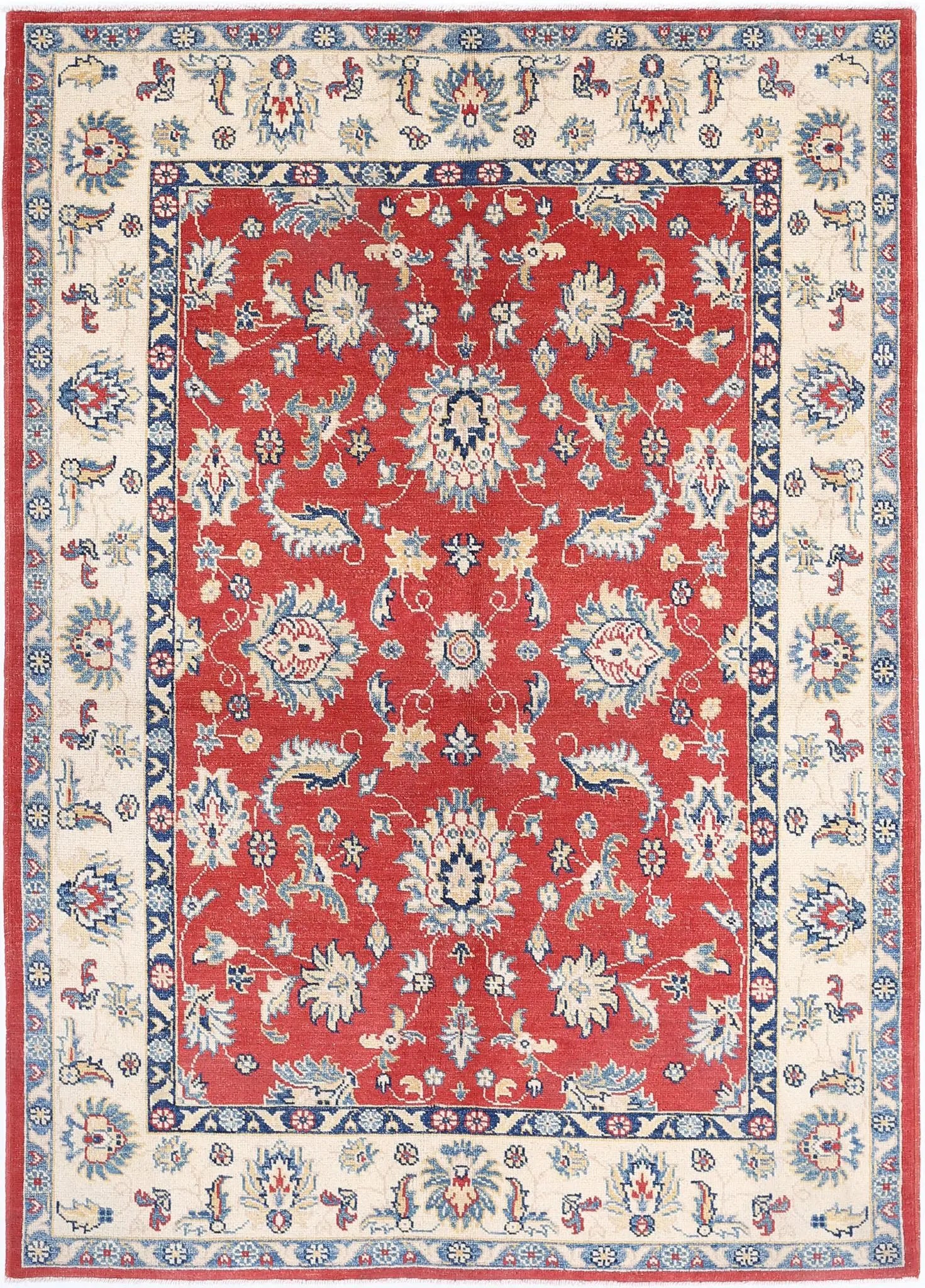 Hand Knotted Ziegler Farhan Gul Wool Rug - 4'9'' x 6'9''