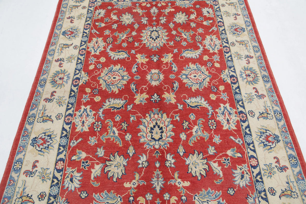 Hand Knotted Ziegler Farhan Gul Wool Rug - 4'9'' x 6'9''