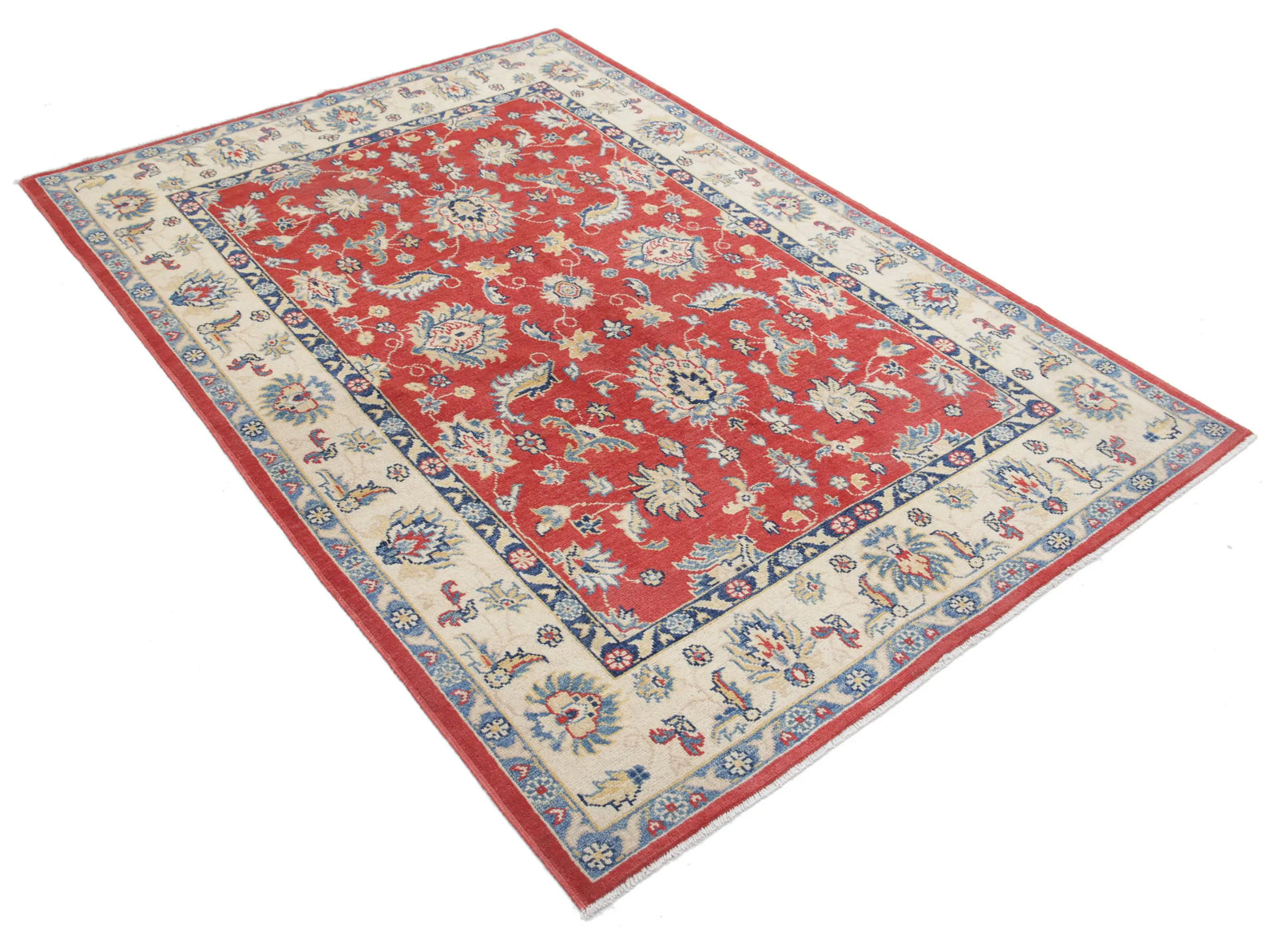 Hand Knotted Ziegler Farhan Gul Wool Rug - 4'9'' x 6'9''