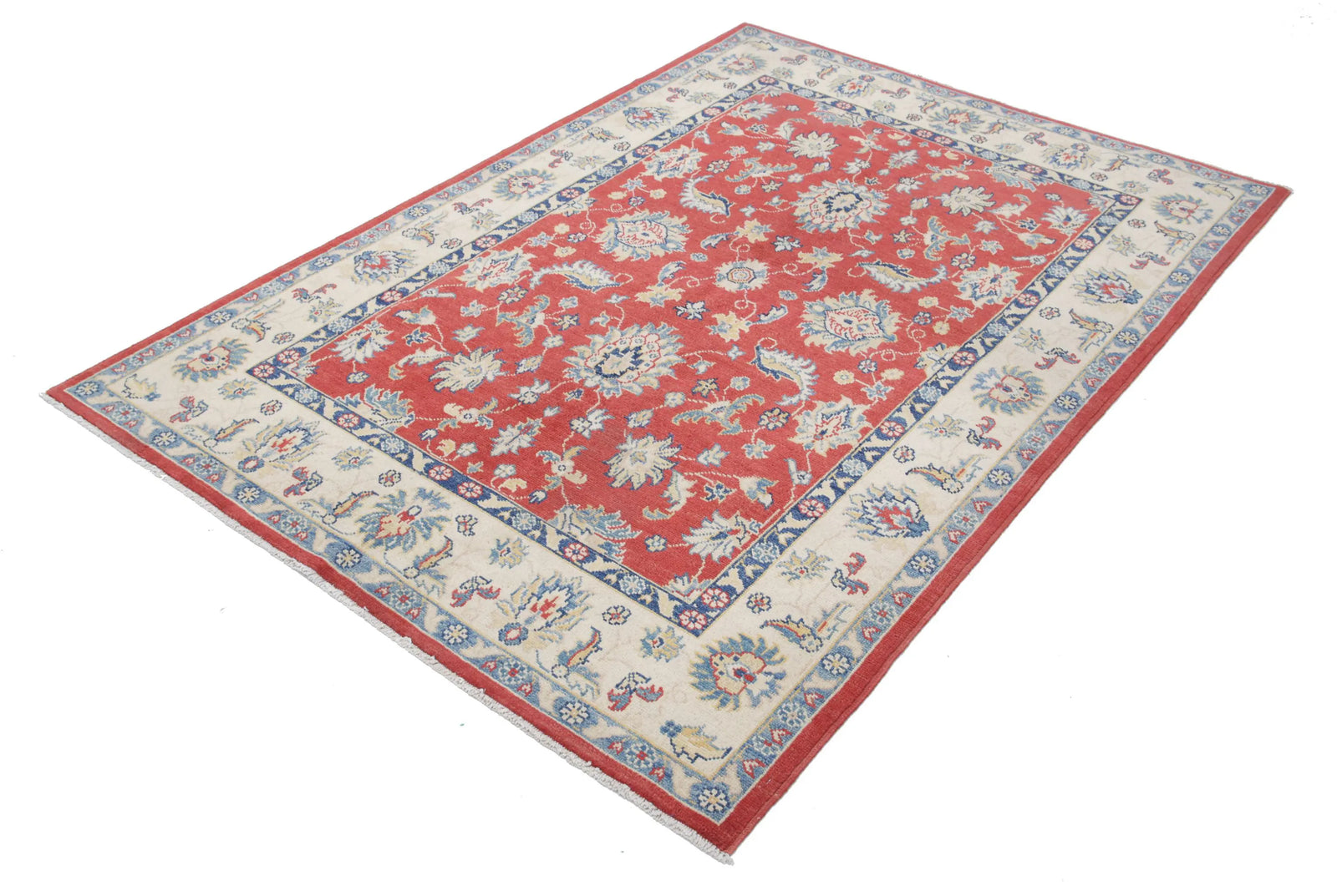 Hand Knotted Ziegler Farhan Gul Wool Rug - 4'9'' x 6'9''