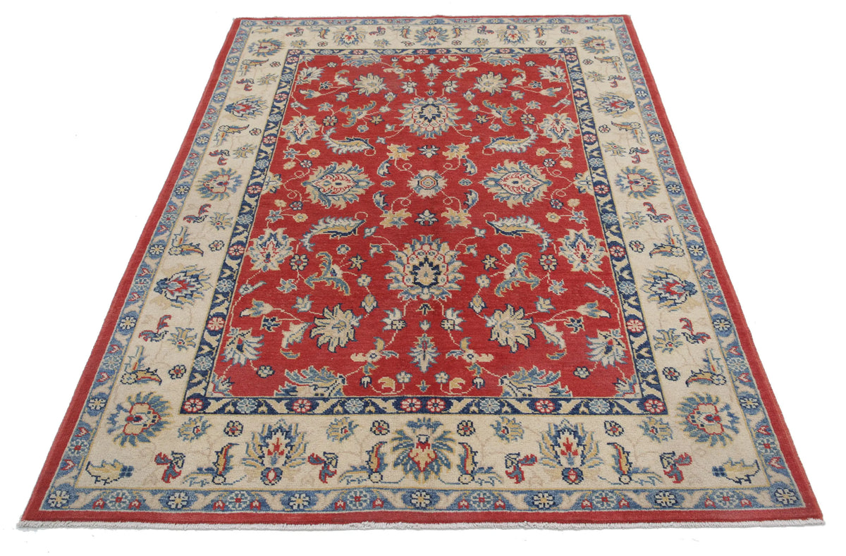 Hand Knotted Ziegler Farhan Gul Wool Rug - 4'9'' x 6'9''