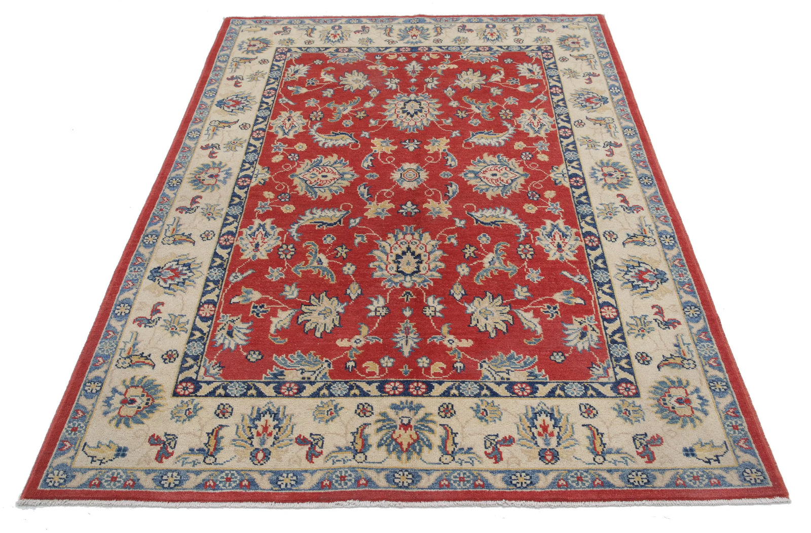 Hand Knotted Ziegler Farhan Gul Wool Rug - 4'9'' x 6'9''