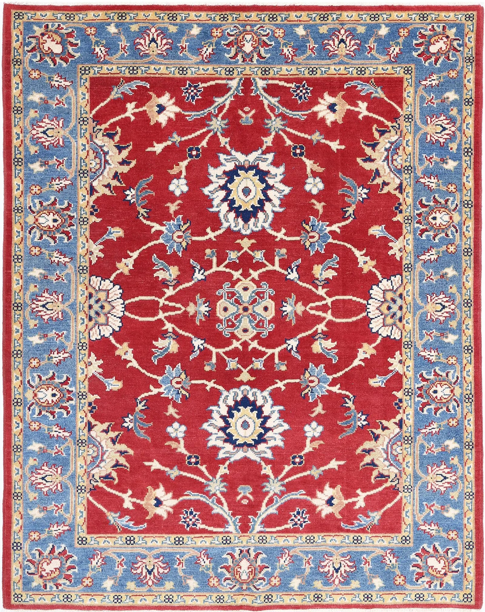 Hand Knotted Ziegler Farhan Gul Wool Rug - 5'0'' x 6'3''