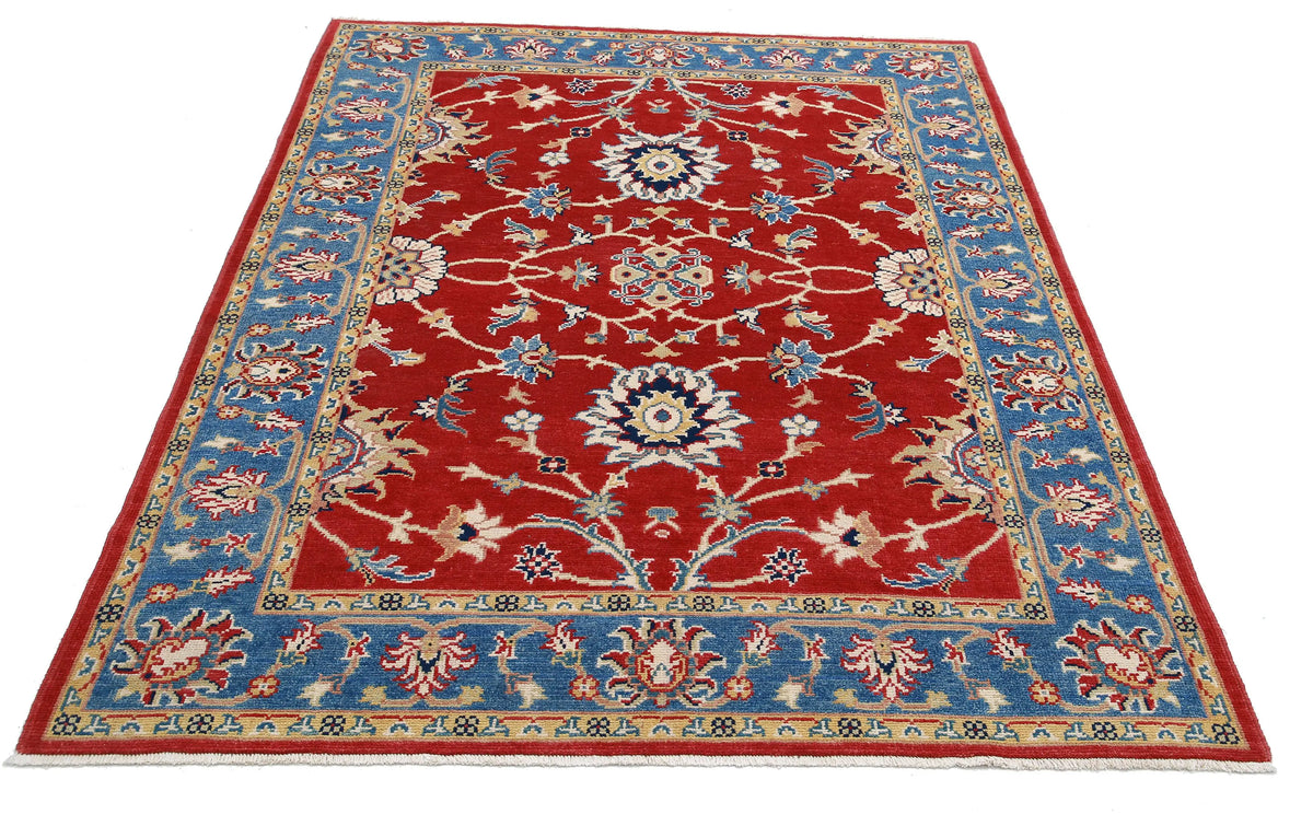 Hand Knotted Ziegler Farhan Gul Wool Rug - 5'0'' x 6'3''