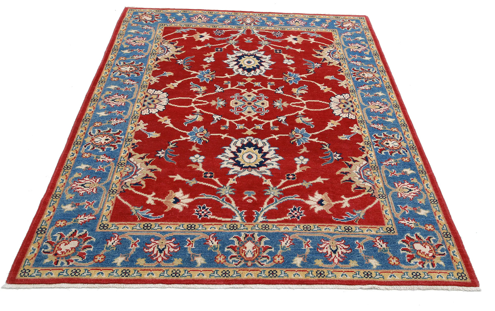 Hand Knotted Ziegler Farhan Gul Wool Rug - 5'0'' x 6'3''