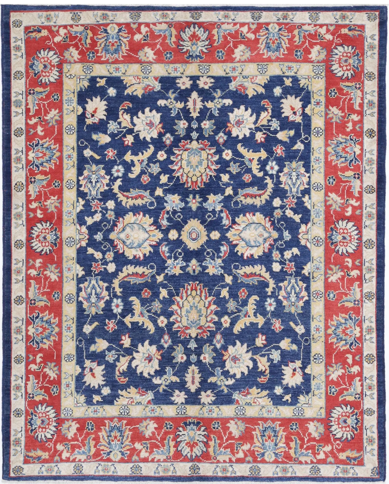 Hand Knotted Ziegler Farhan Gul Wool Rug - 5'0'' x 6'4''