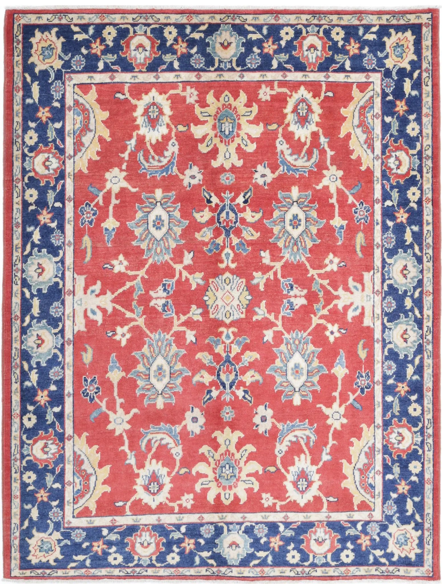Hand Knotted Ziegler Farhan Gul Wool Rug - 5'0'' x 6'5''