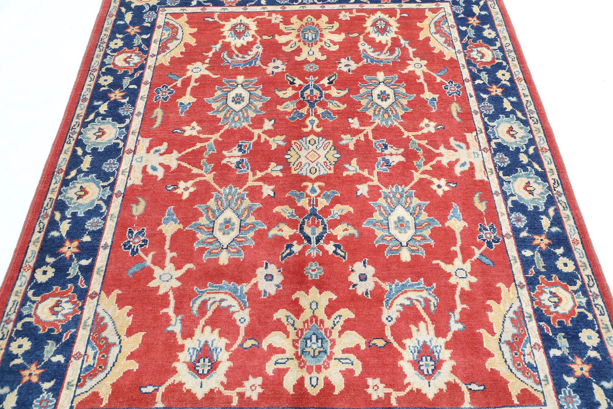 Hand Knotted Ziegler Farhan Gul Wool Rug - 5'0'' x 6'5''