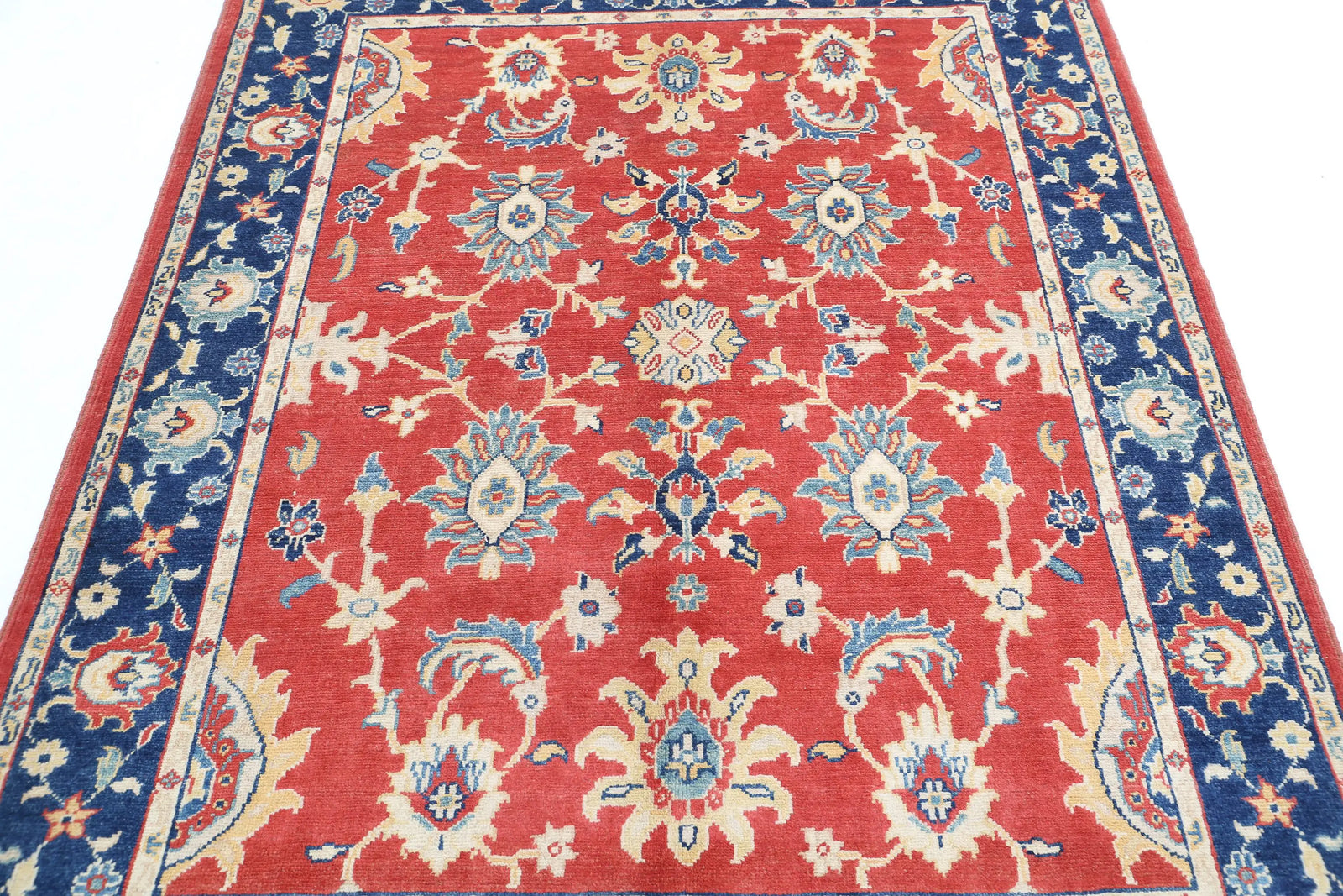 Hand Knotted Ziegler Farhan Gul Wool Rug - 5'0'' x 6'5''