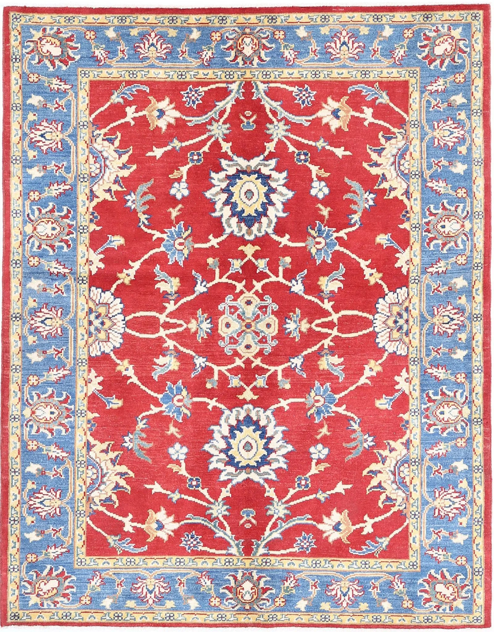 Hand Knotted Ziegler Farhan Gul Wool Rug - 5'0'' x 6'5''