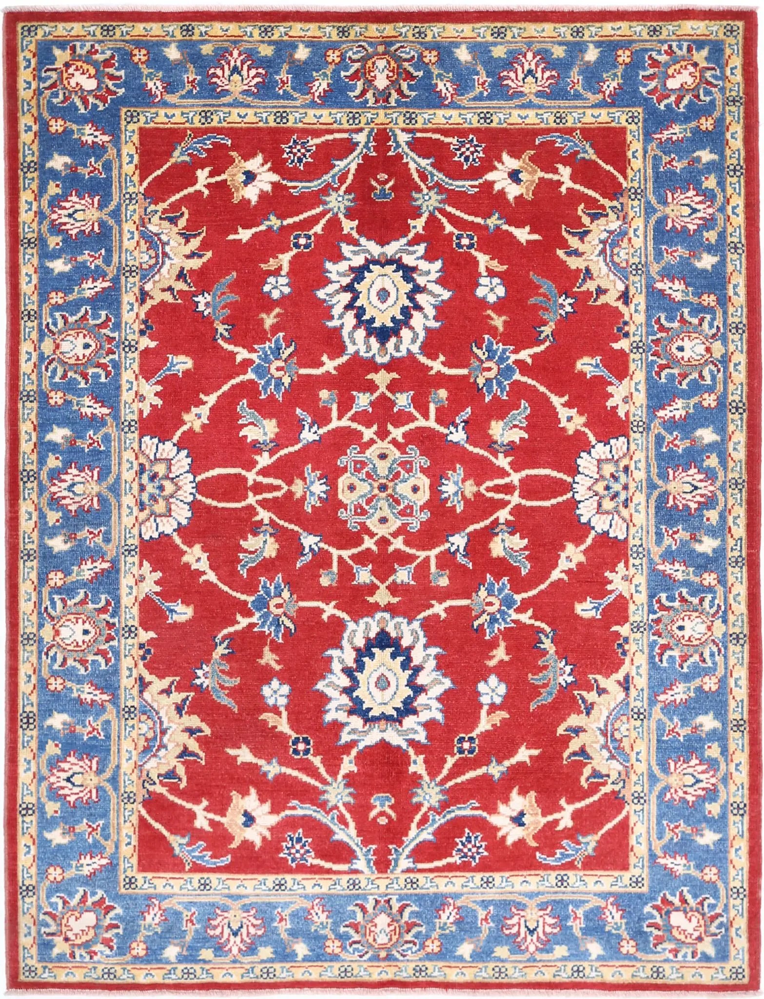 Hand Knotted Ziegler Farhan Gul Wool Rug - 5'1'' x 6'6''