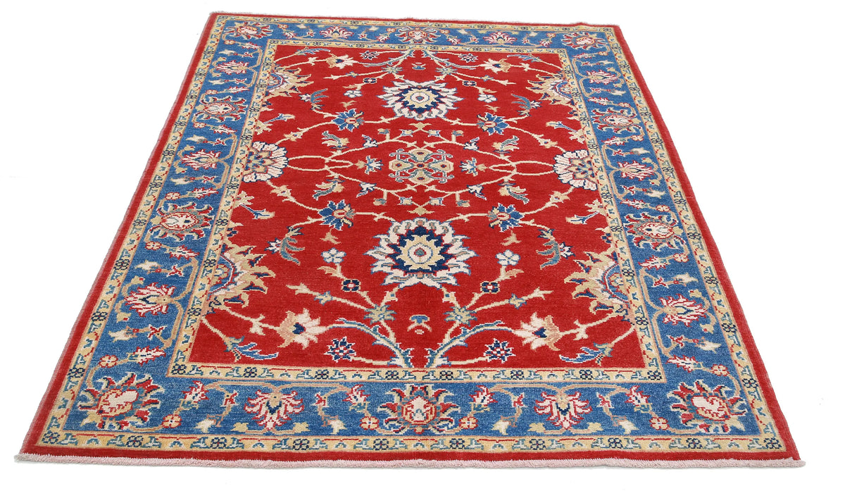 Hand Knotted Ziegler Farhan Gul Wool Rug - 5'1'' x 6'6''