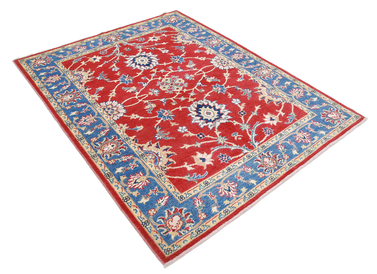 Hand Knotted Ziegler Farhan Gul Wool Rug - 5'1'' x 6'6''