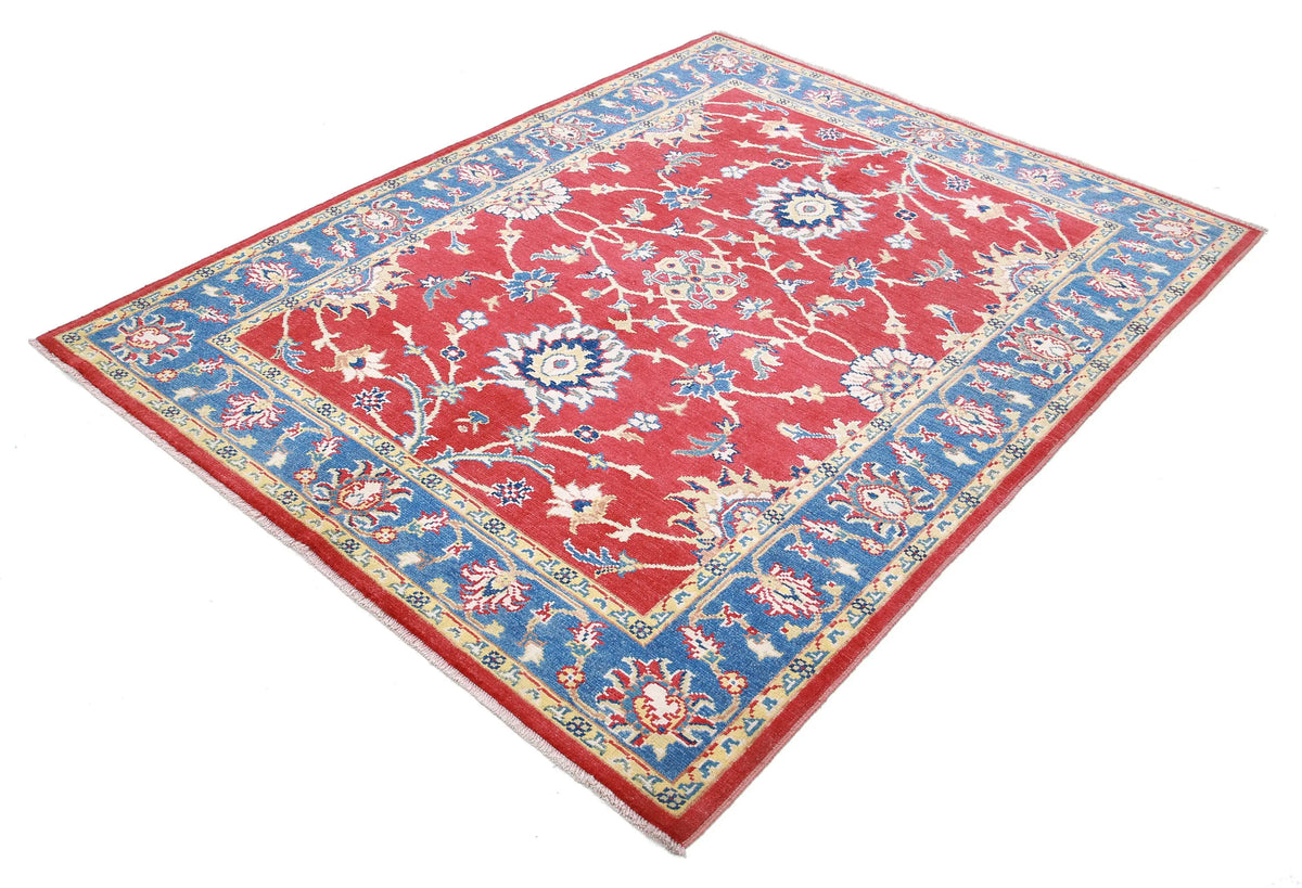 Hand Knotted Ziegler Farhan Gul Wool Rug - 5'1'' x 6'6''