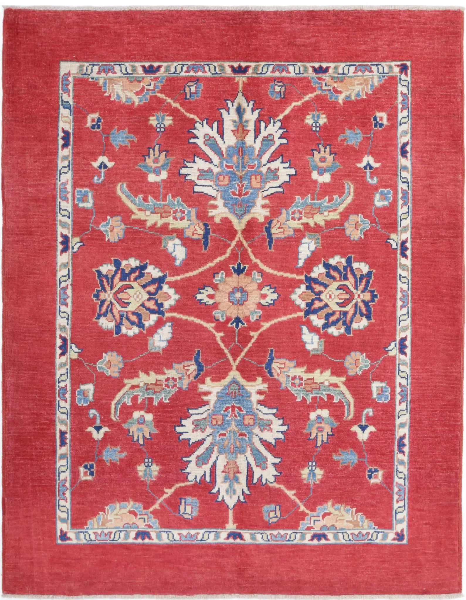 Hand Knotted Ziegler Farhan Gul Wool Rug - 5'1'' x 6'7''