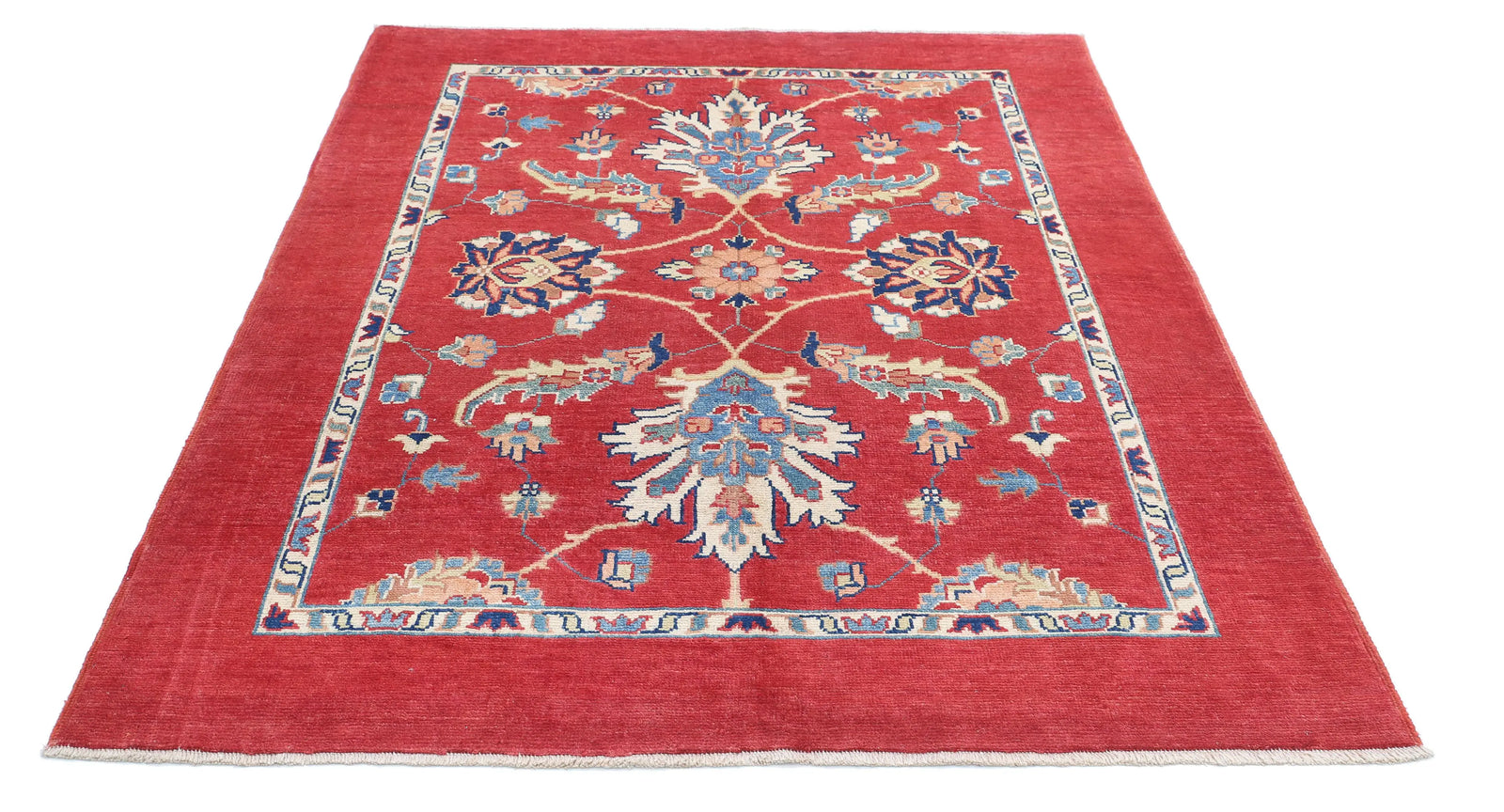 Hand Knotted Ziegler Farhan Gul Wool Rug - 5'1'' x 6'7''