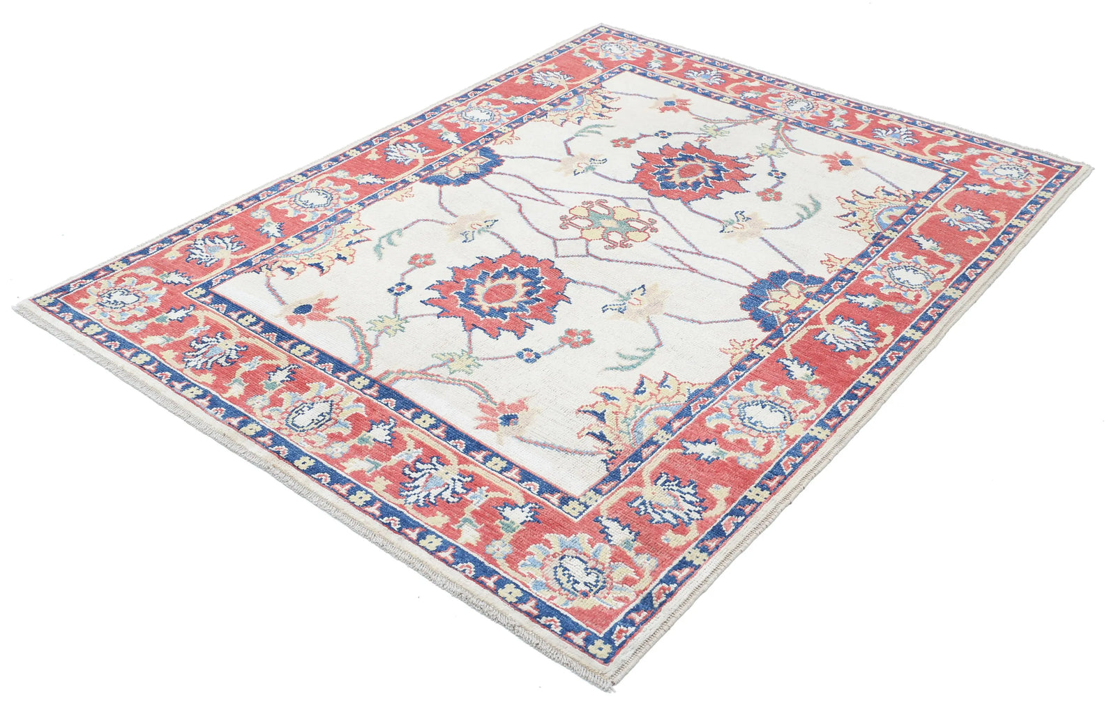 Hand Knotted Ziegler Farhan Gul Wool Rug - 5'1'' x 6'9''