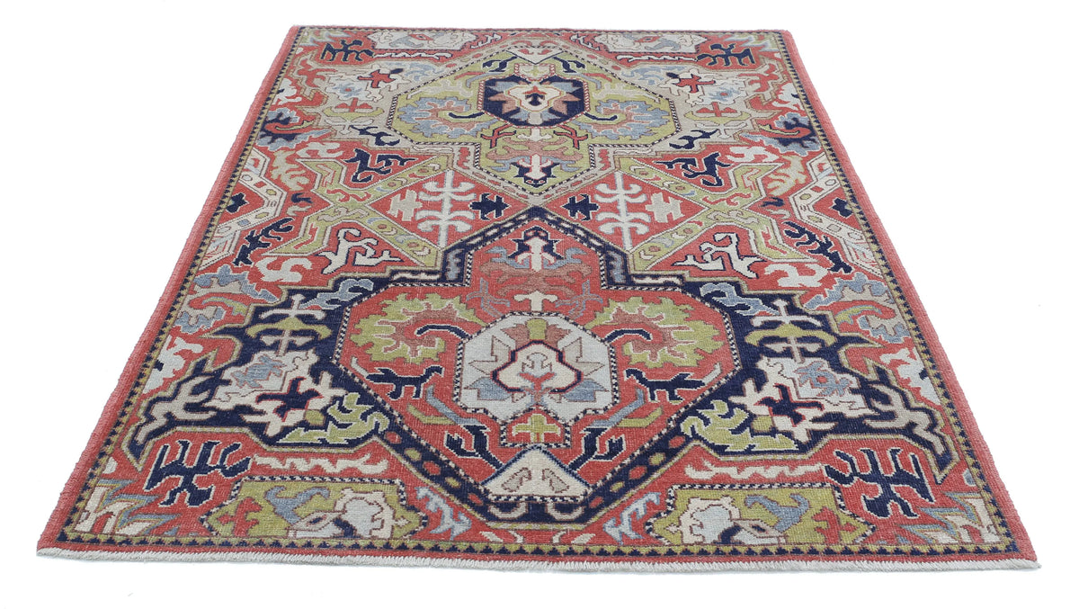 Hand Knotted Ziegler Farhan Gul Wool Rug - 5'2'' x 6'11''
