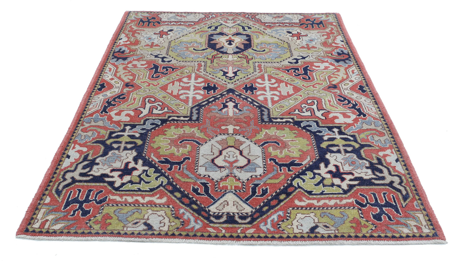 Hand Knotted Ziegler Farhan Gul Wool Rug - 5'2'' x 6'11''