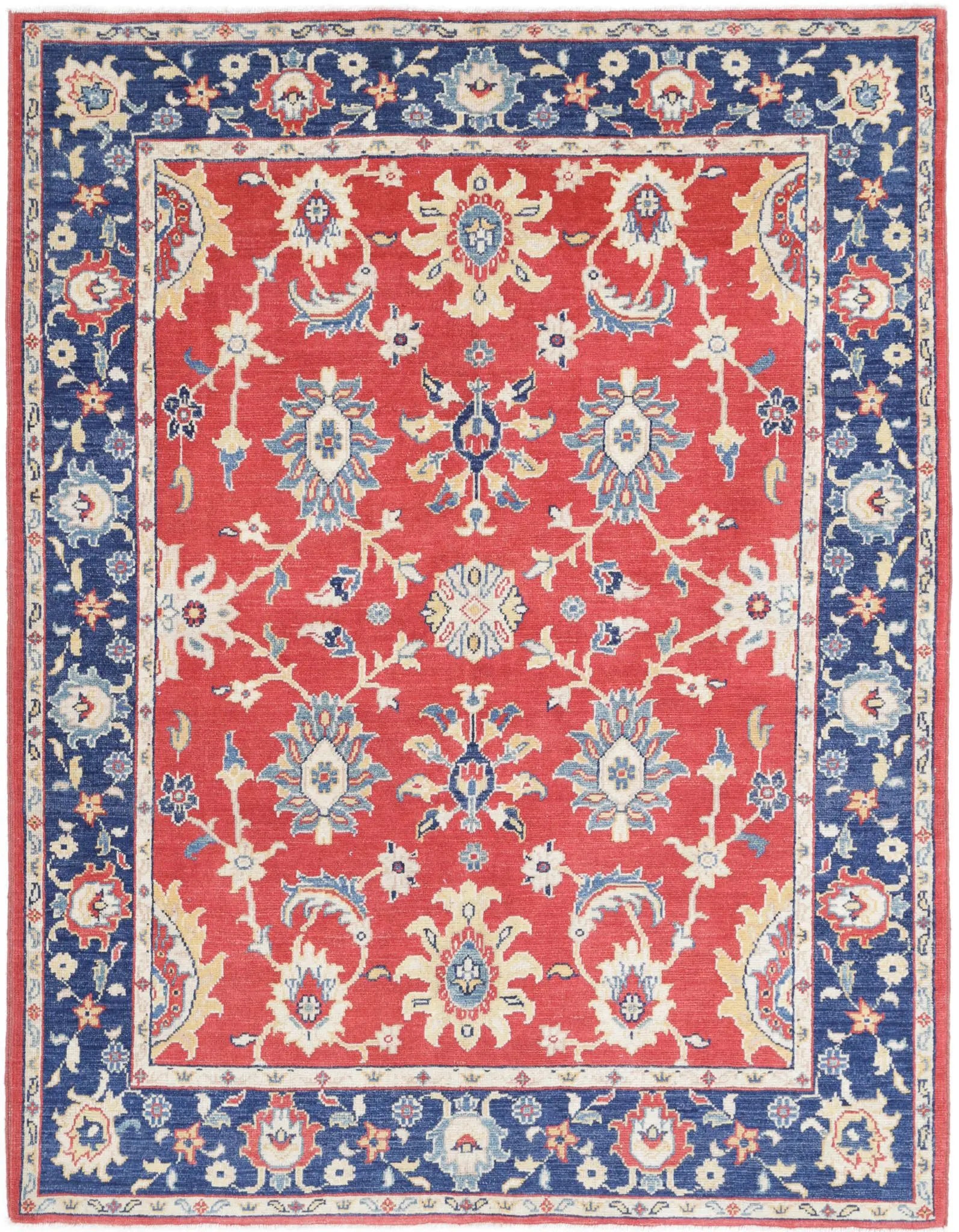 Hand Knotted Ziegler Farhan Gul Wool Rug - 5'2'' x 6'6''