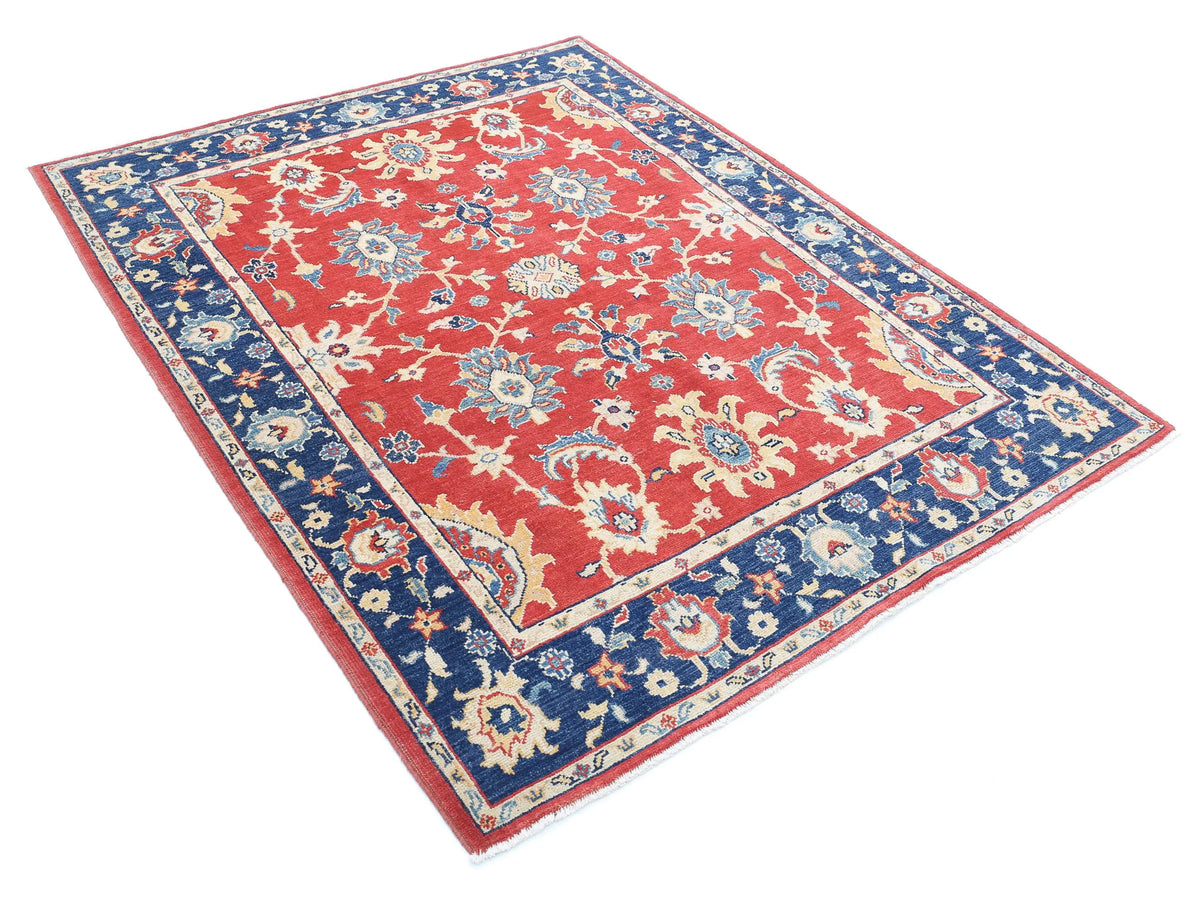 Hand Knotted Ziegler Farhan Gul Wool Rug - 5'2'' x 6'6''