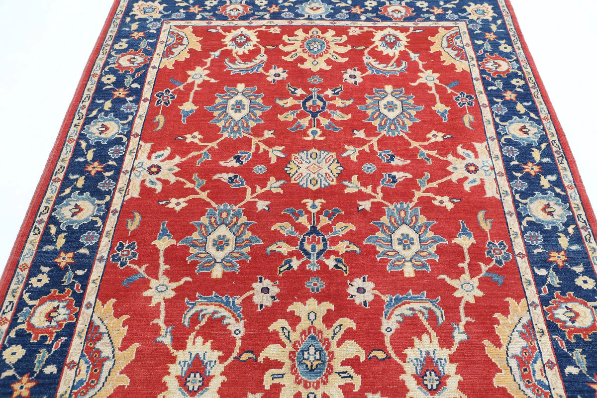 Hand Knotted Ziegler Farhan Gul Wool Rug - 5'2'' x 6'6''