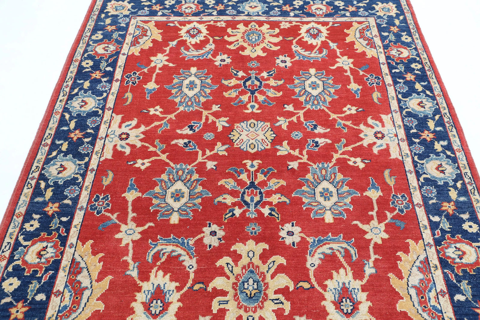 Hand Knotted Ziegler Farhan Gul Wool Rug - 5'2'' x 6'6''