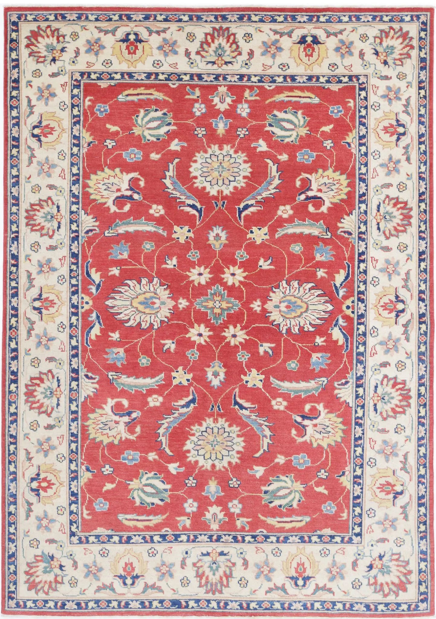 Hand Knotted Ziegler Farhan Gul Wool Rug - 6'4'' x 9'4''
