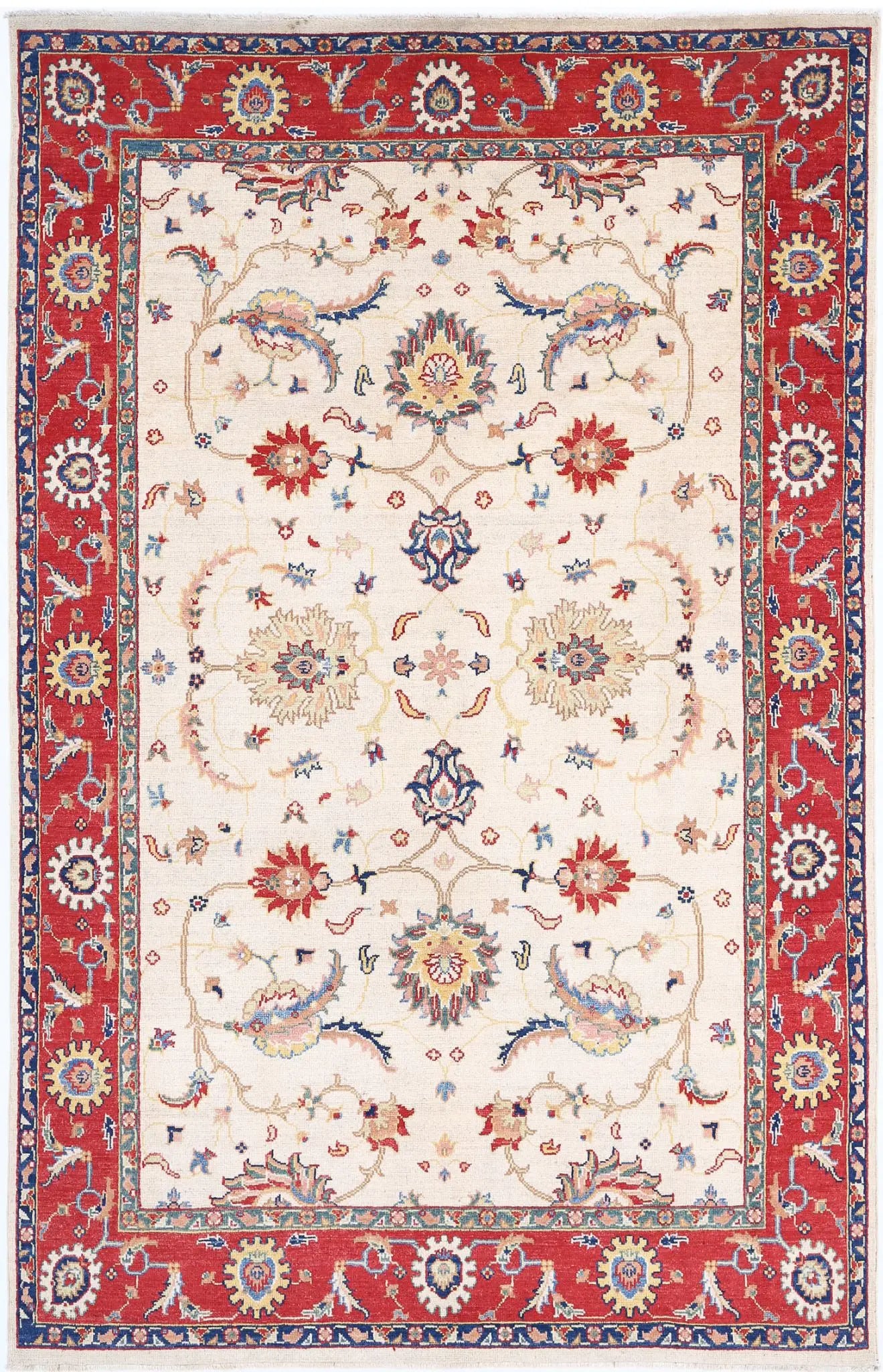 Hand Knotted Ziegler Farhan Gul Wool Rug - 6'5'' x 10'2''