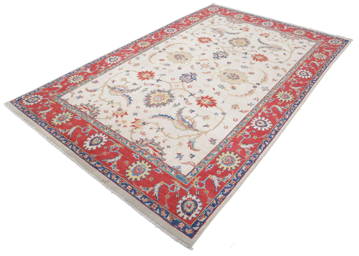 Hand Knotted Ziegler Farhan Gul Wool Rug - 6'5'' x 10'2''