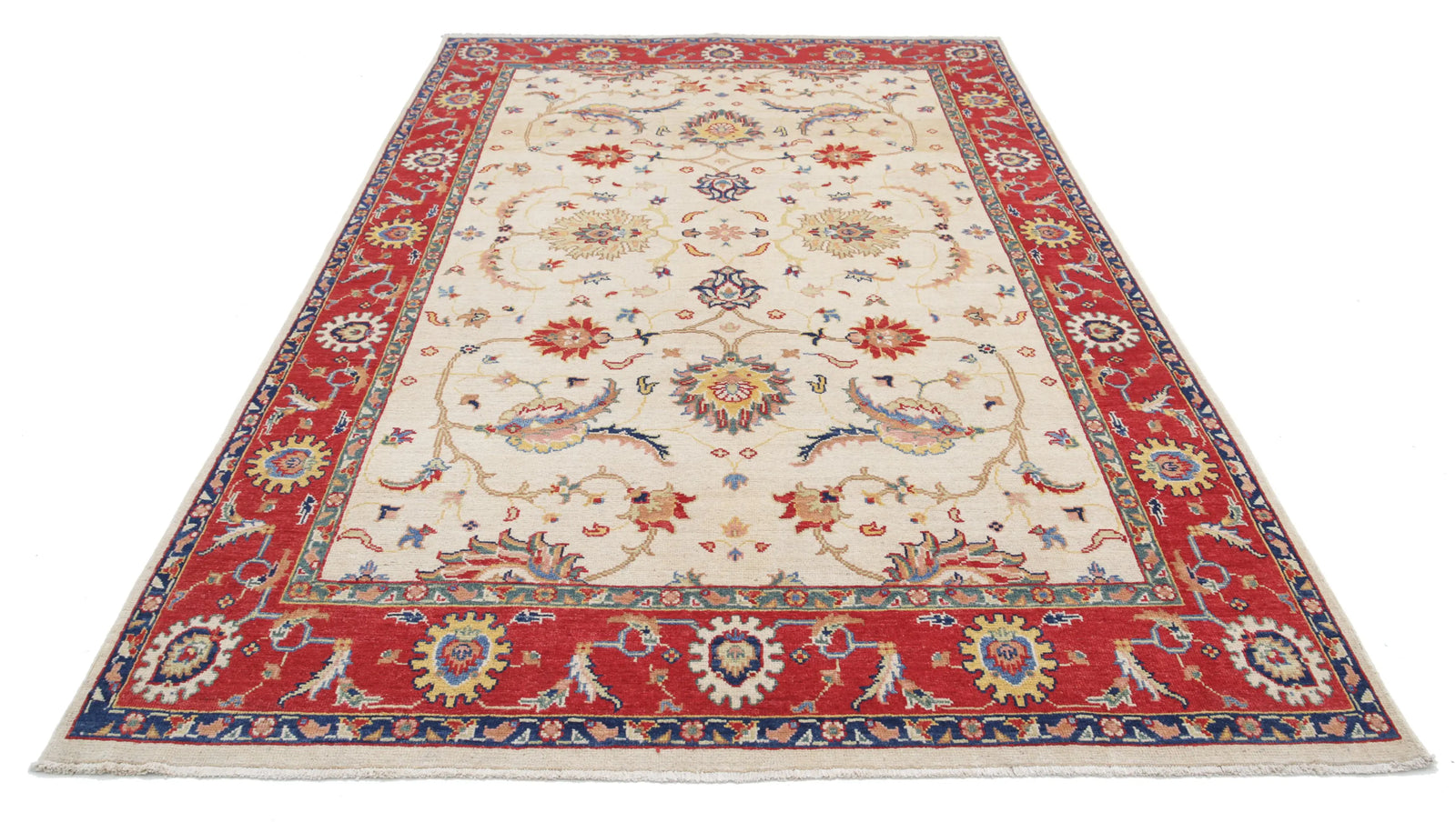 Hand Knotted Ziegler Farhan Gul Wool Rug - 6'5'' x 10'2''