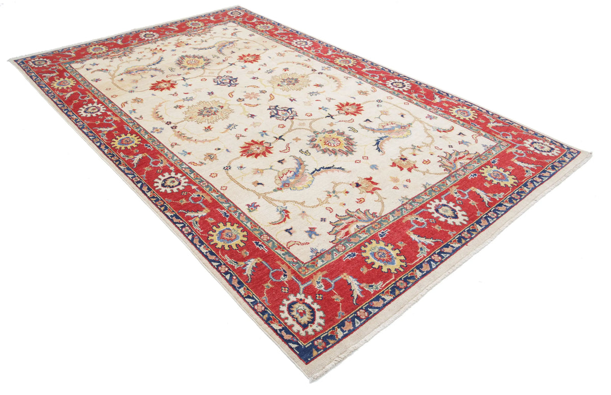Hand Knotted Ziegler Farhan Gul Wool Rug - 6'5'' x 10'2''