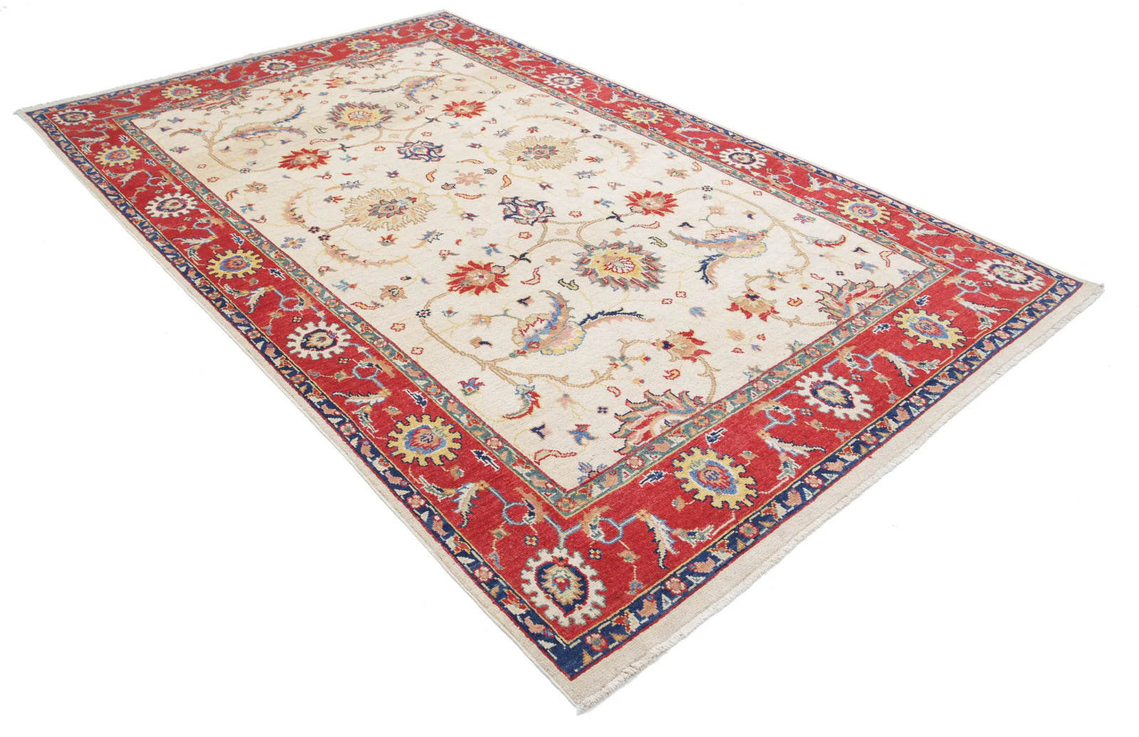 Hand Knotted Ziegler Farhan Gul Wool Rug - 6'5'' x 10'2''