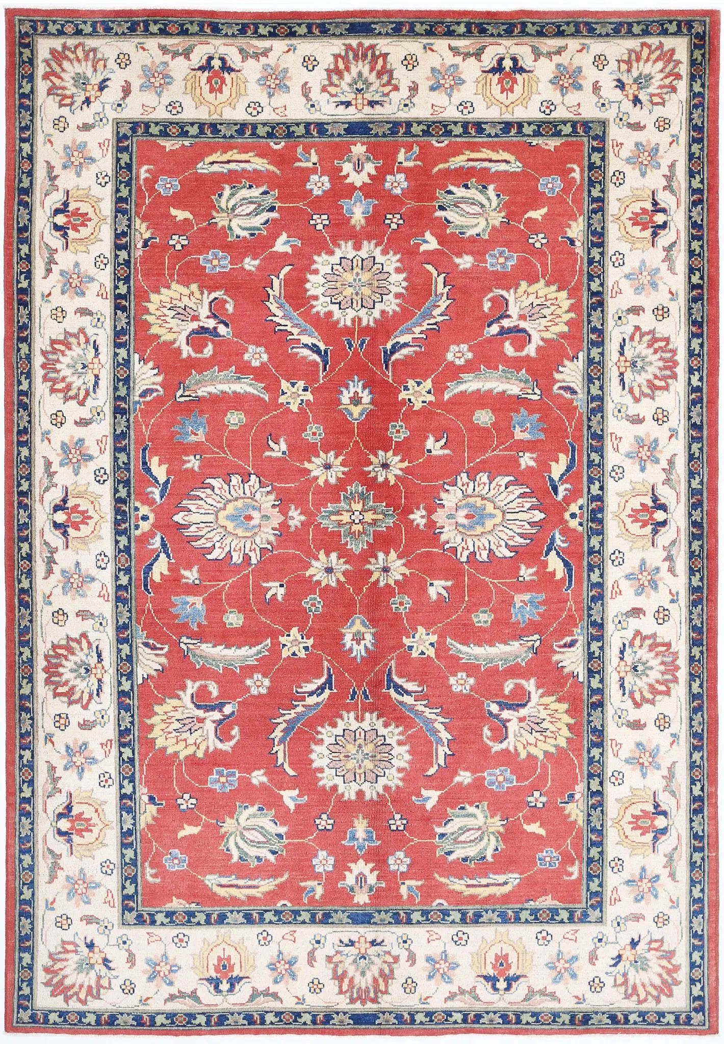Hand Knotted Ziegler Farhan Gul Wool Rug - 6'5'' x 9'8''