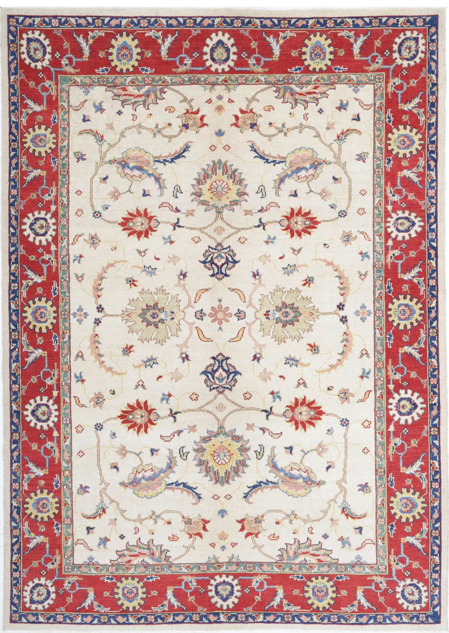 Hand Knotted Ziegler Farhan Gul Wool Rug - 6'7'' x 9'3''