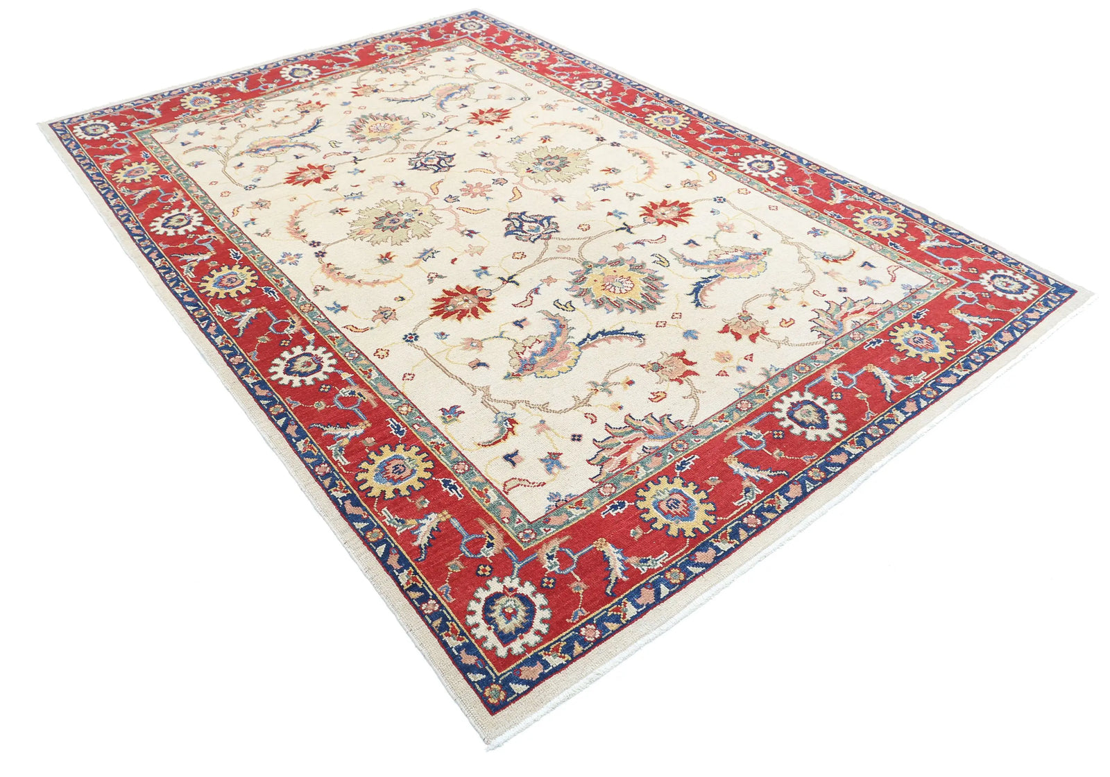 Hand Knotted Ziegler Farhan Gul Wool Rug - 6'7'' x 9'3''