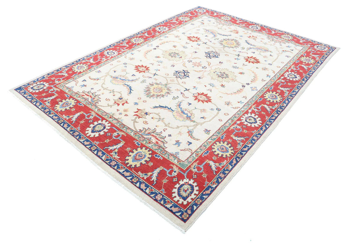 Hand Knotted Ziegler Farhan Gul Wool Rug - 6'7'' x 9'3''