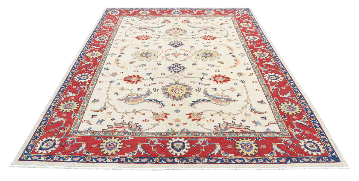 Hand Knotted Ziegler Farhan Gul Wool Rug - 6'7'' x 9'3''
