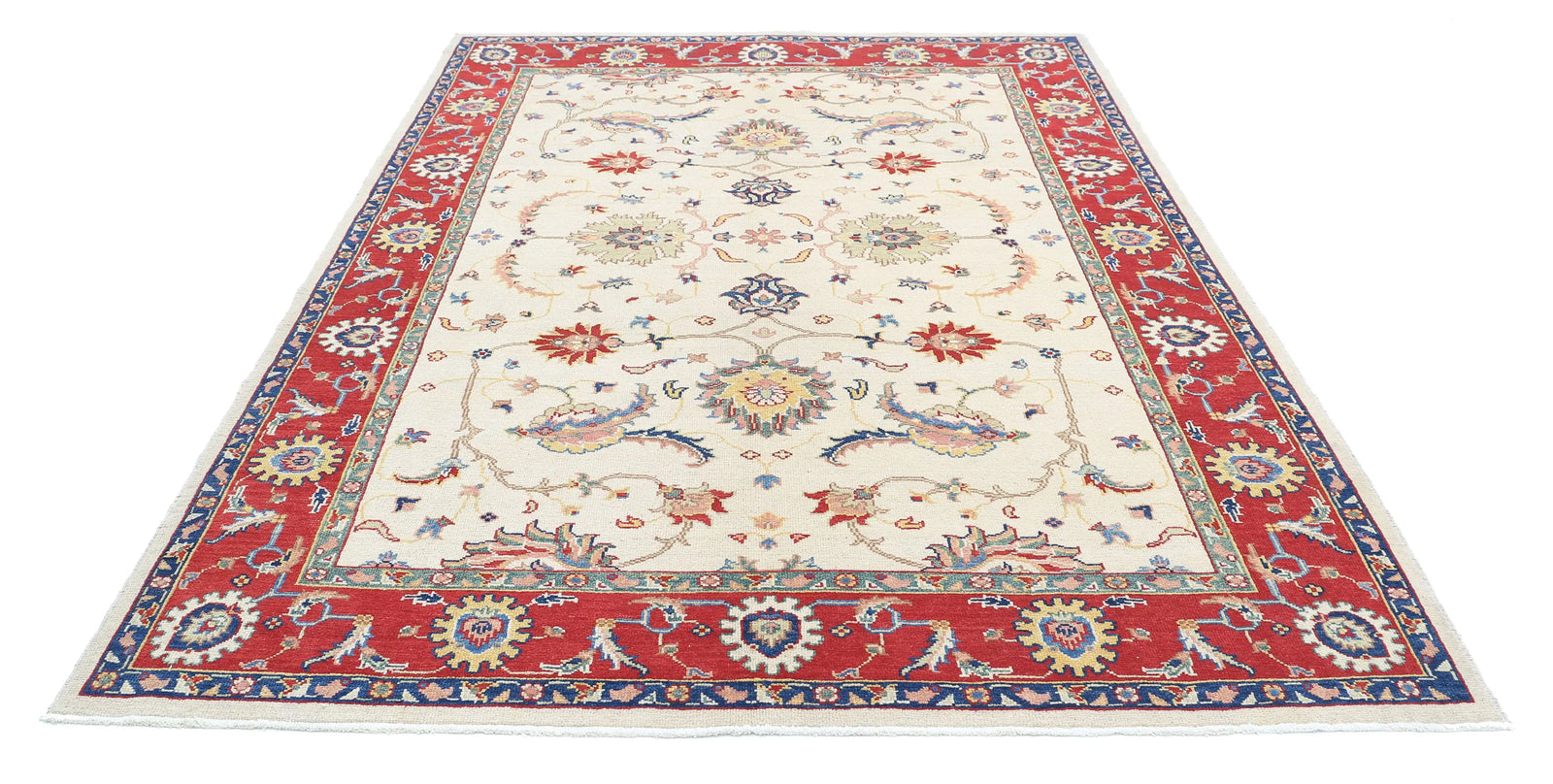 Hand Knotted Ziegler Farhan Gul Wool Rug - 6'7'' x 9'3''