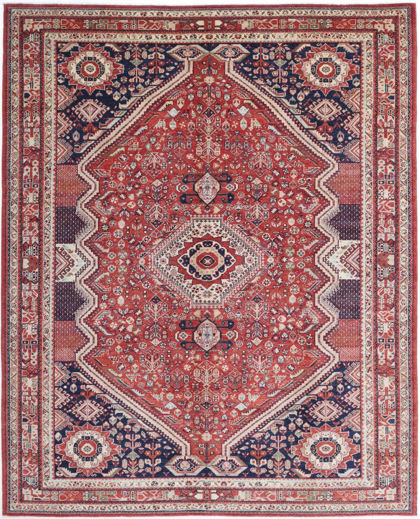 Hand Knotted Ziegler Farhan Gul Wool Rug - 9'1'' x 11'7''