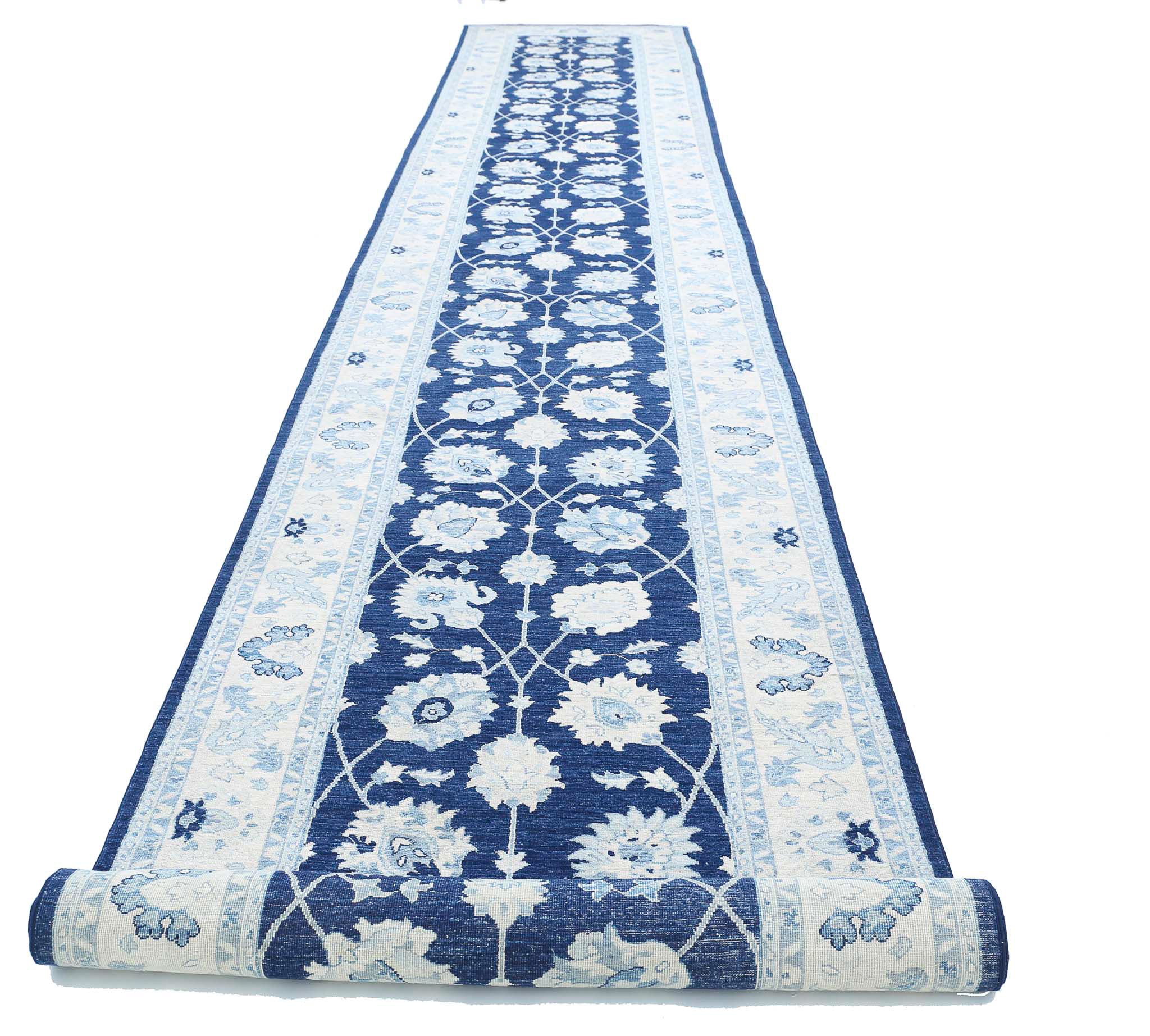 Hand Knotted Ziegler Farhan Wool Rug - 4'0'' x 26'9''